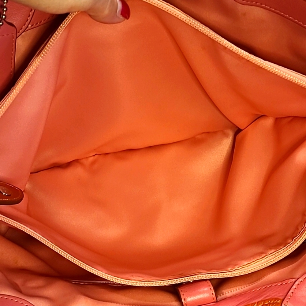 Coach Beige and Orange Floral Tote - Picture 8 of 10